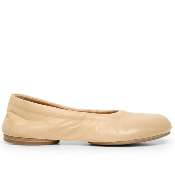 Marsell Zerotto Leather Slip-On Ballerina Flats Shoes Beige Women's Size 36.5 - Picture 2 of 7